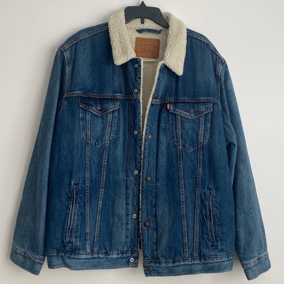 Levi’s Original Relaxed Fit Sherpa Trucker Jacket Size XXL - Picture 2 of 8